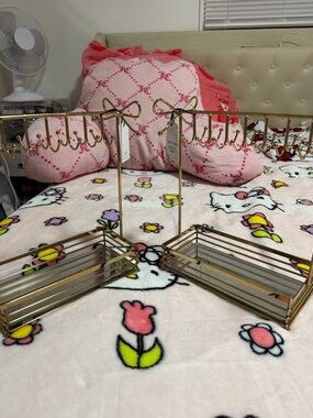 Gold Bow Jewelry Earring & Tray Organizer